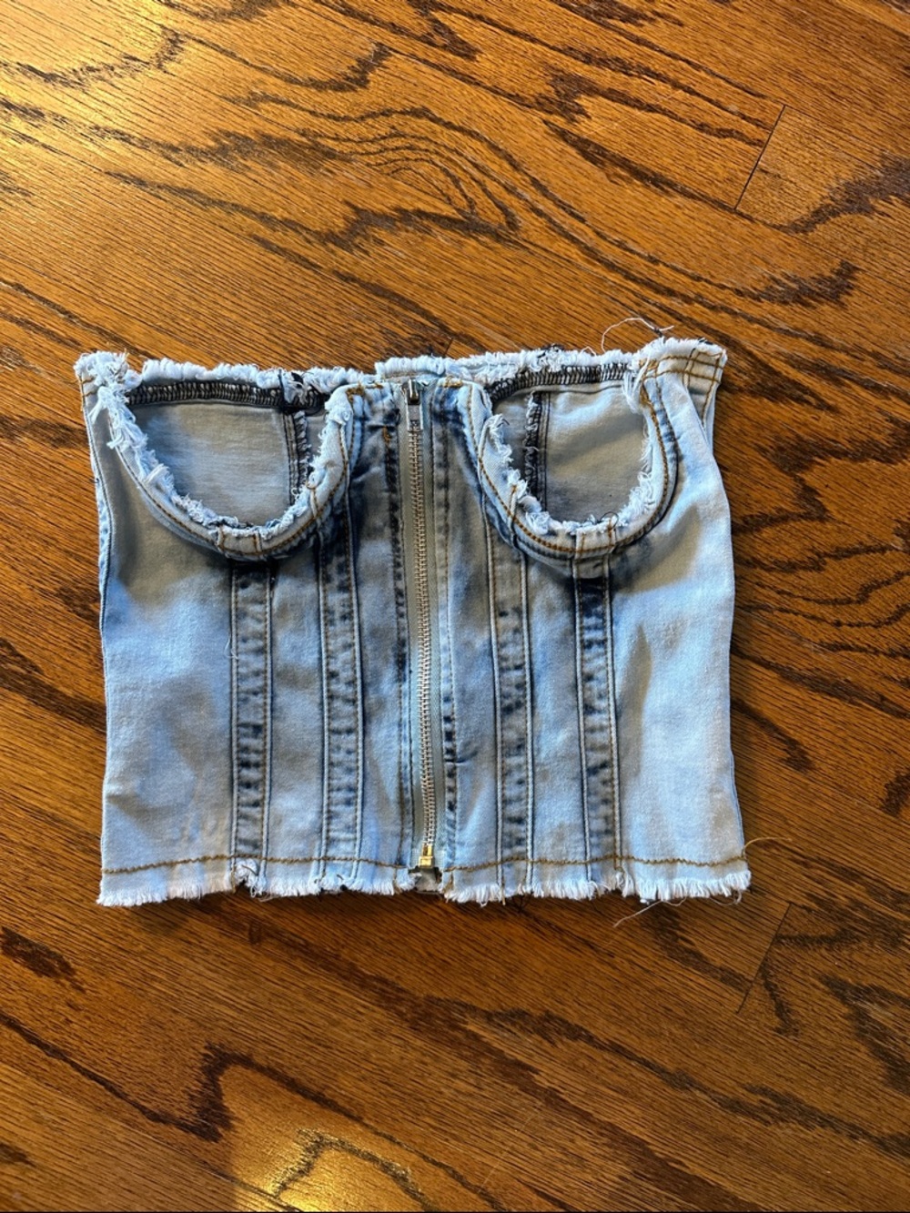 Thrill Jeans denim cutout corset top